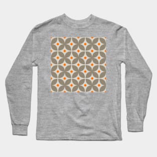 Geometric Pattern: Stylised Flower: Grey Long Sleeve T-Shirt